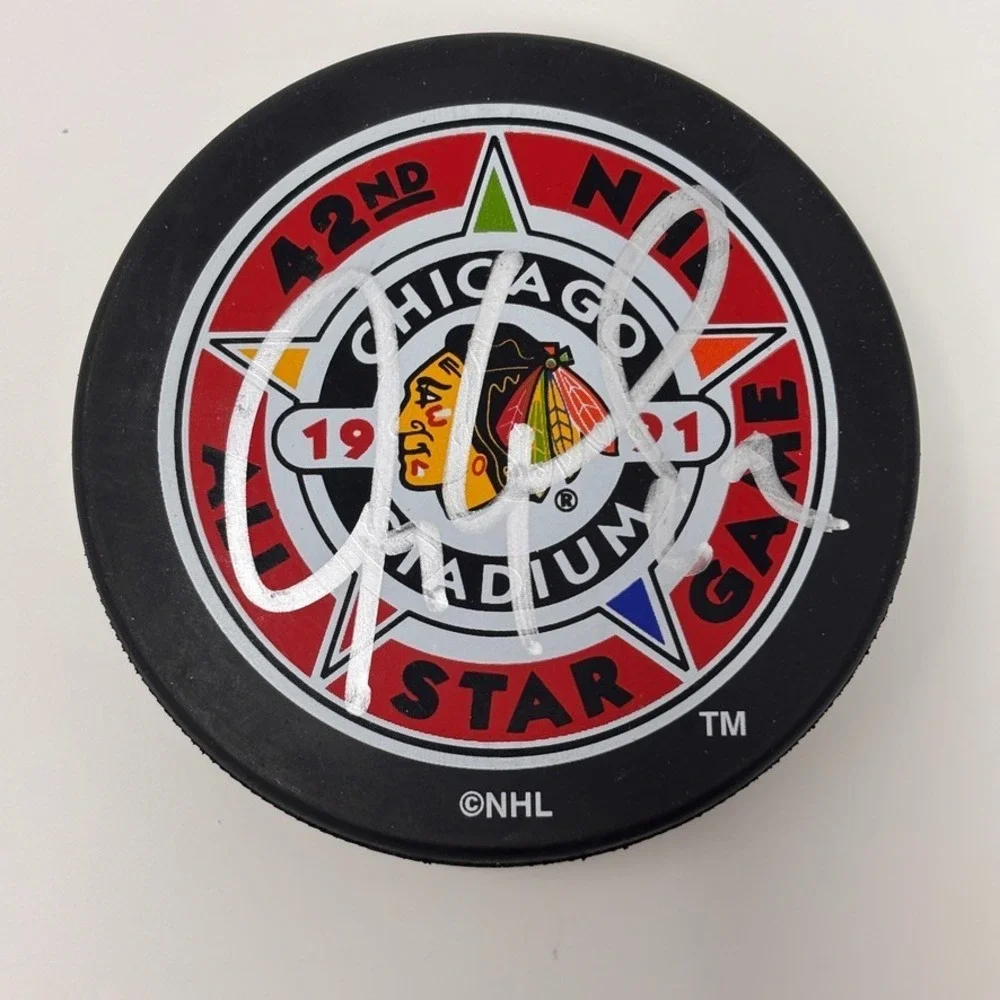 Jeremy Roenick Blackhawks Signed Puck Hockey 42nd NHL All Star Game 1991
